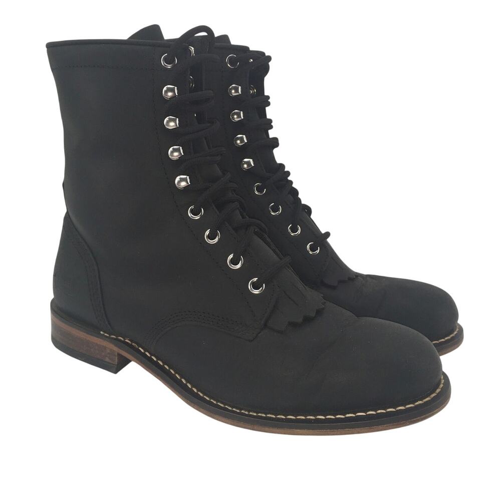 Justin Mckean Keltie Roper Boots Womens 10 B Black Leather RP535 Cowgirl Western
